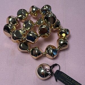 2 Gold Stretch Bracelets & Ring